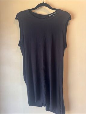 Halston Heritage Black Sleeveless Tee with Knot and Open back